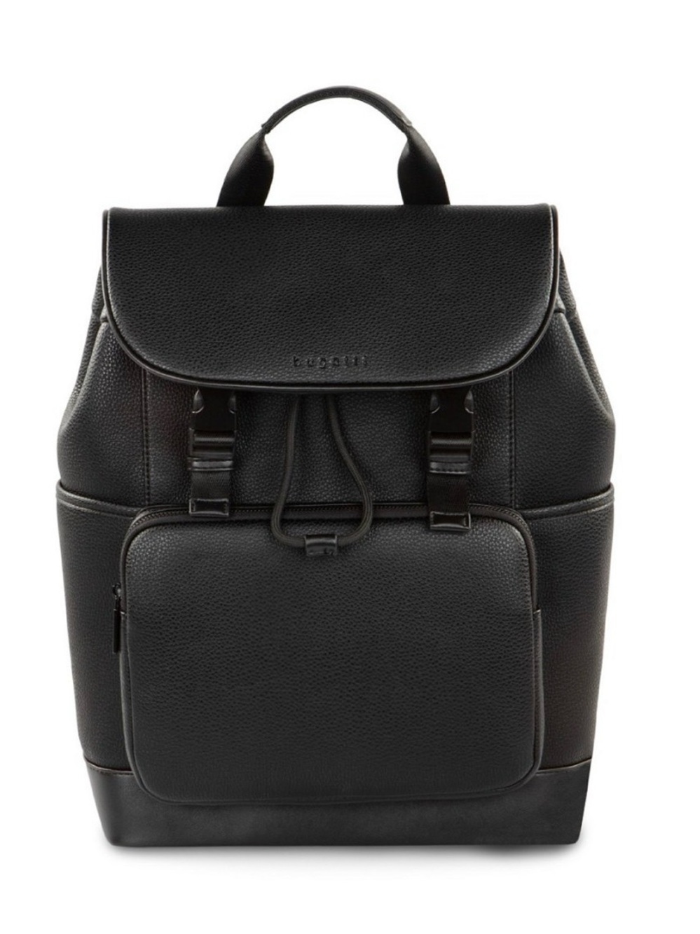 NWT Bugatti Mens Black Leather Backpack - Classic